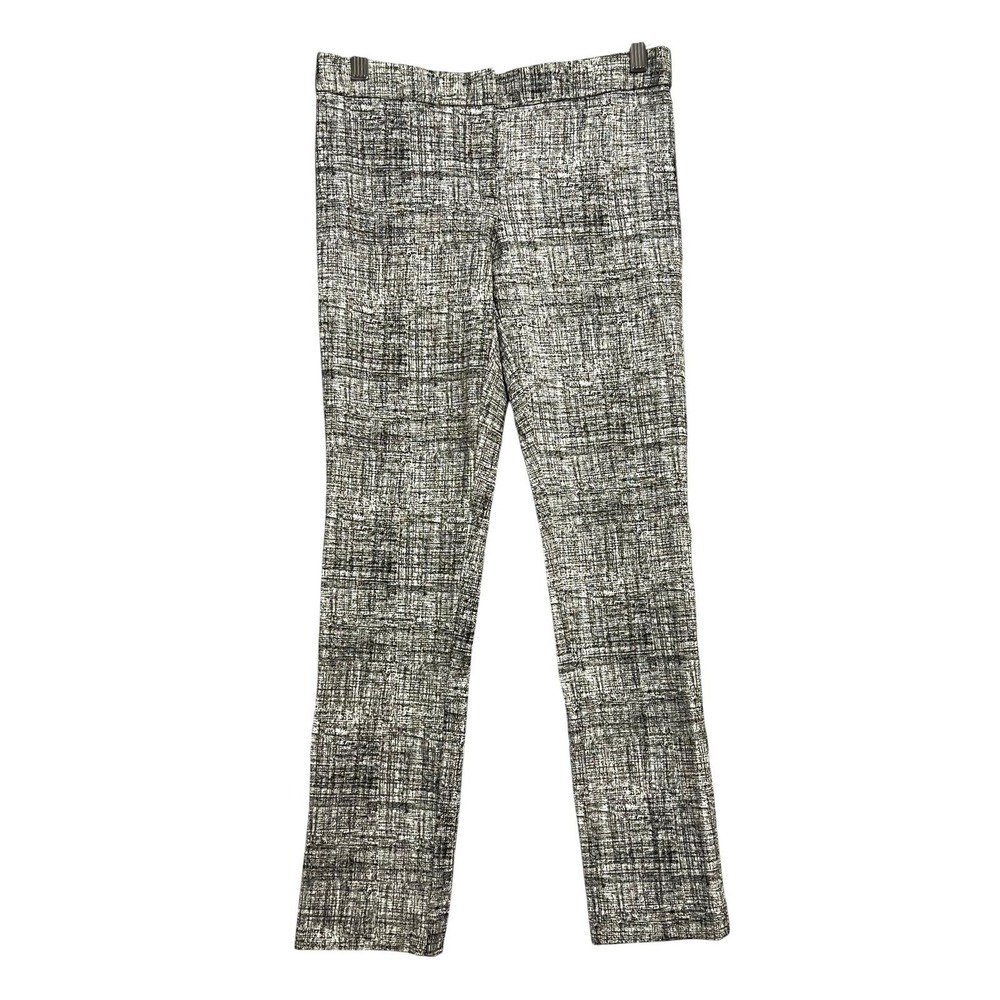 Amanda + Chelsea Straight Leg Pants Womens 2 White Black Modern Fit Stretch‎